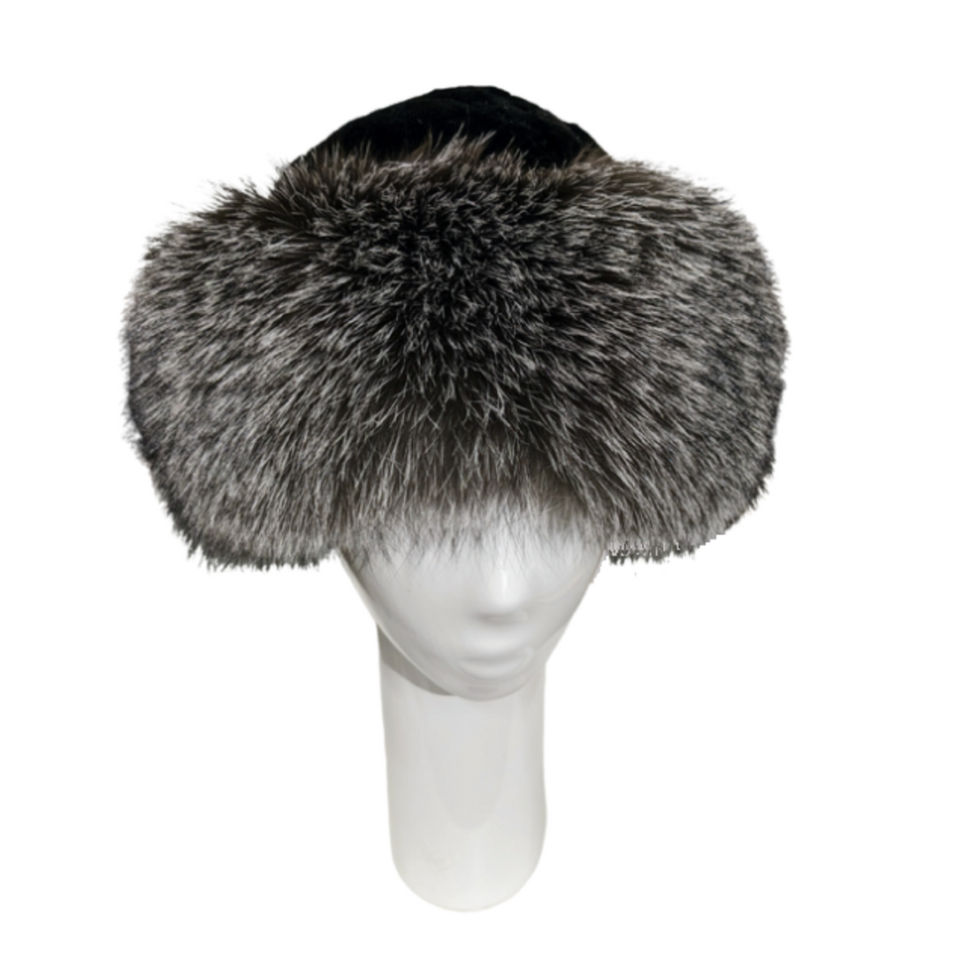 Chapeau de Fourrure, style Cloche - Renard et castor rasé - Indigo