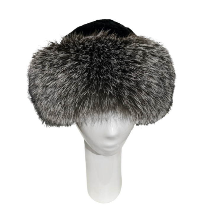 Chapeau de Fourrure, style Cloche - Renard et castor rasé - Indigo