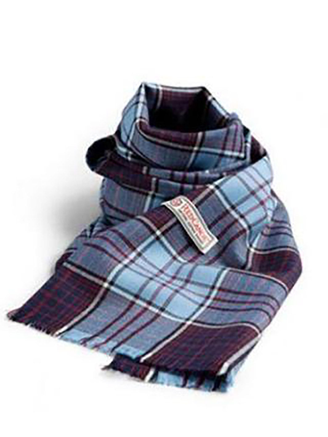 Foulard Tartan du RCAF bleu en laine mérinos plié en rond