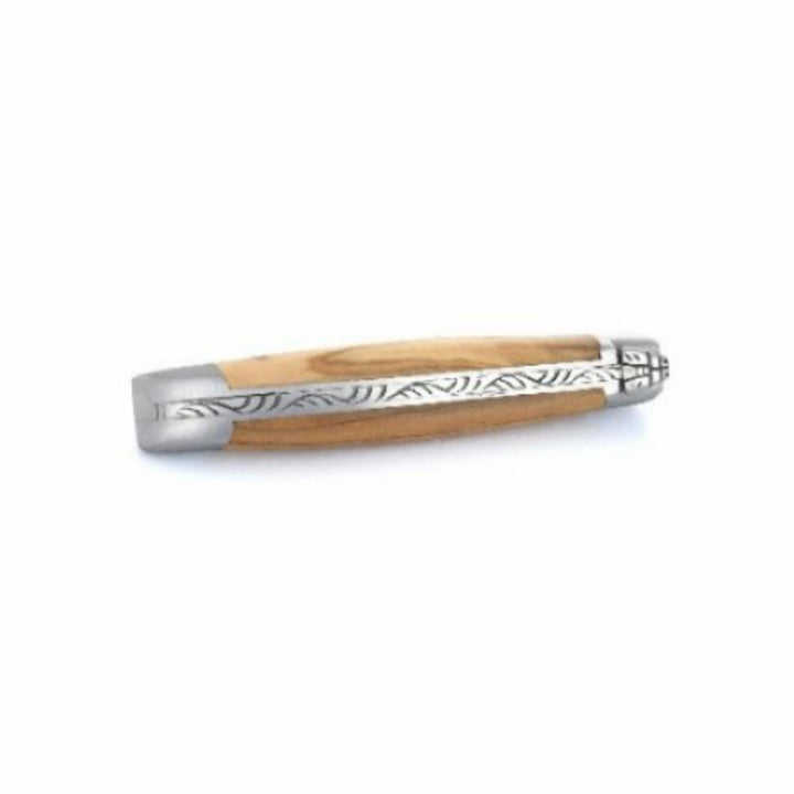 Couteau Laguiole en olivier fermé vue de derrière