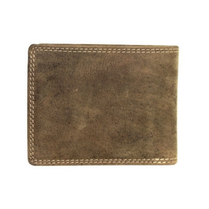 Derrière d'un portefeuille à rabat lateral en cuir de bison