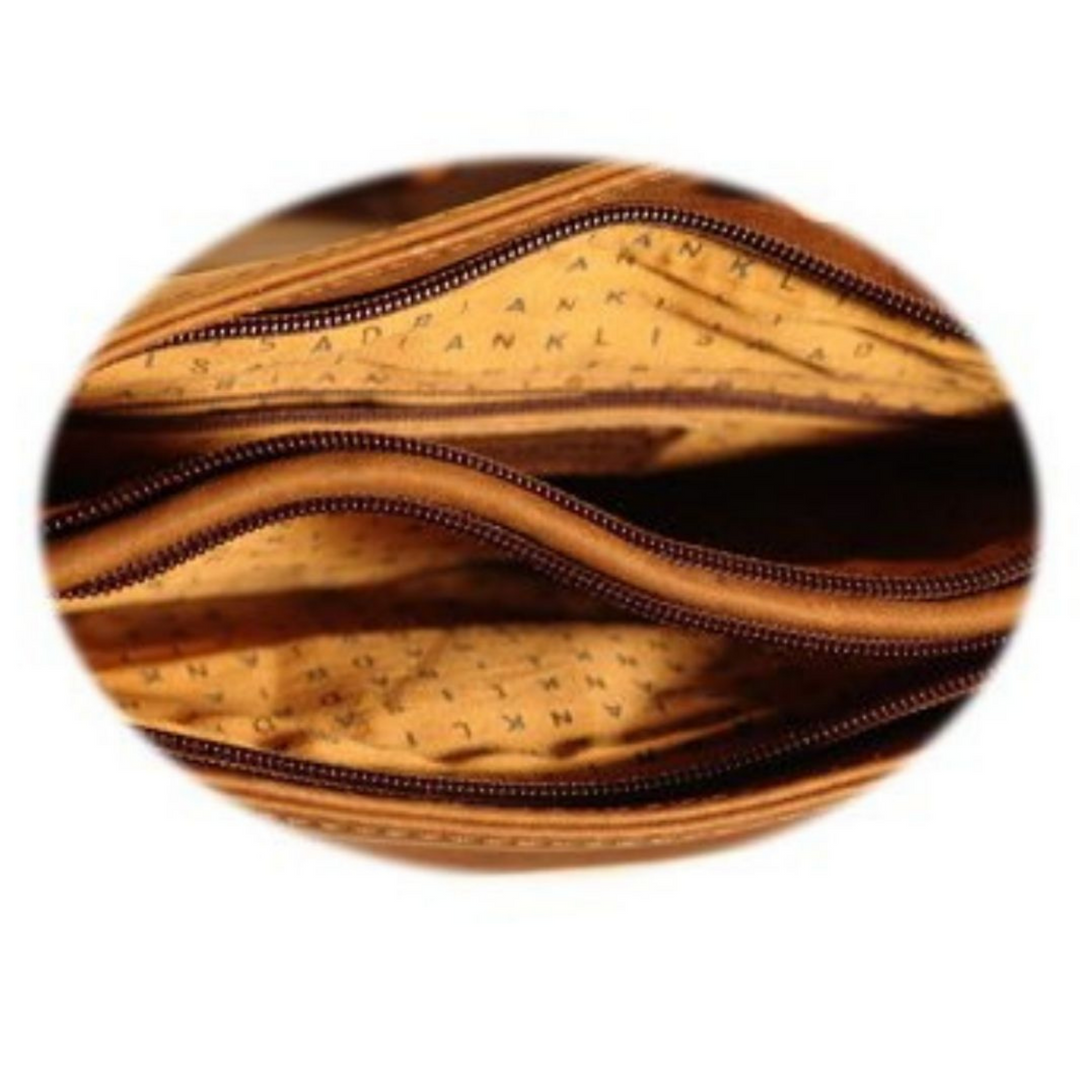 interieur sac bandoulière à portefeuille intégré en cuir de bison