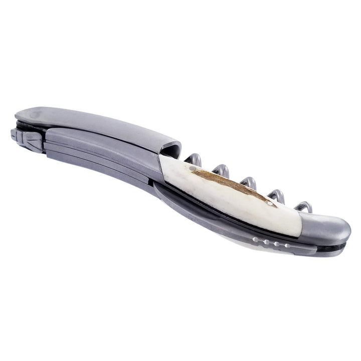 Sommelier Laguiole en manche de bois de cerf fermé de dos