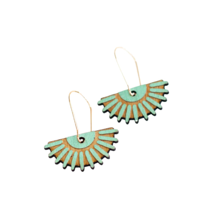 Boucles d'oreilles Rebelle des Bois Canicule menthe avec attache en acier inox