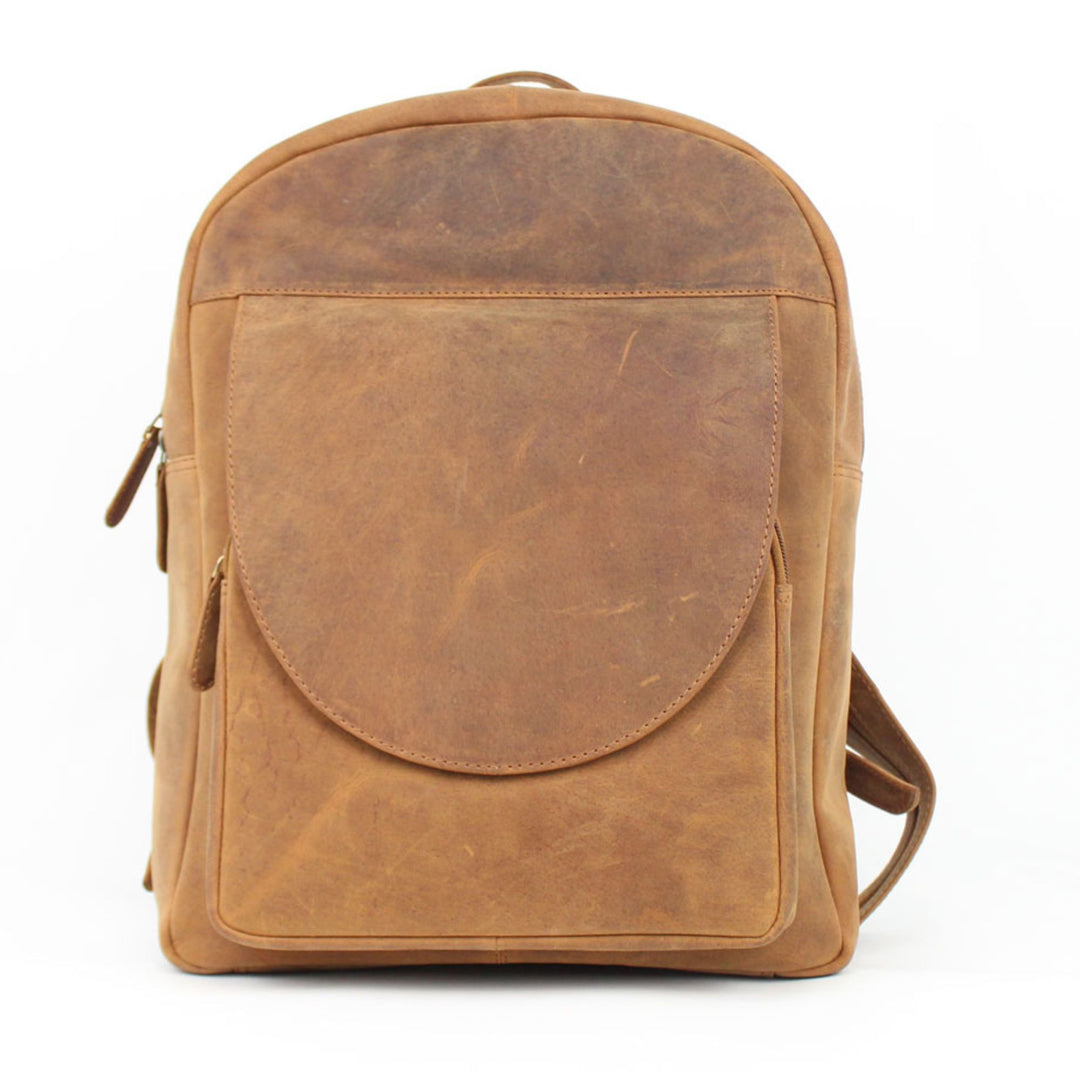 Sac à dos Canadian Leather en cuir de bison vu de devant