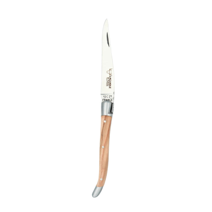 Couteau Laguiole manche en olivier ouvert