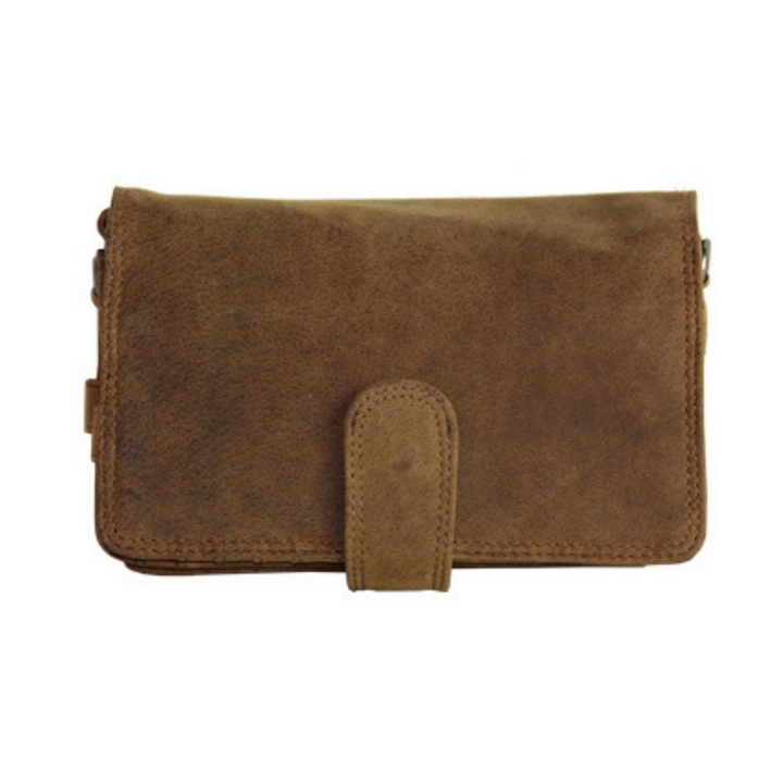 Sacoche à pochette en cuir de bison fermé
