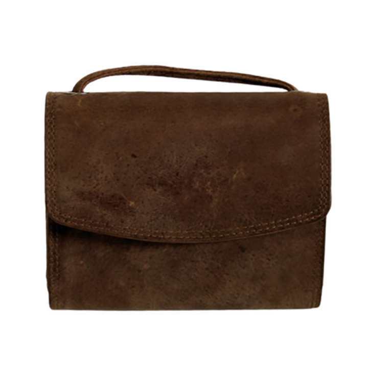 Petit sac organisateur en cuir de bison avec poignée