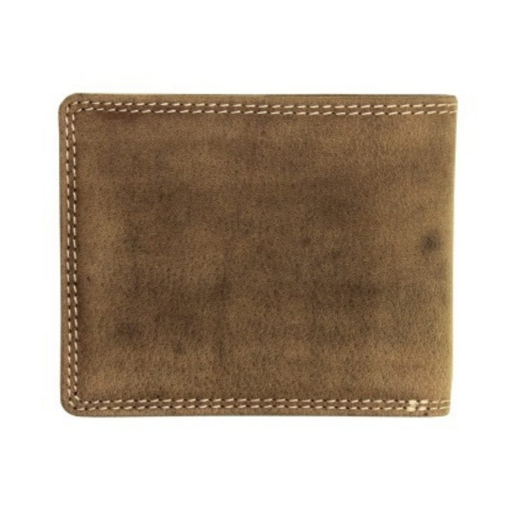 Portefeuille en cuir de bison avec porte-cartes fermé vu de derrière