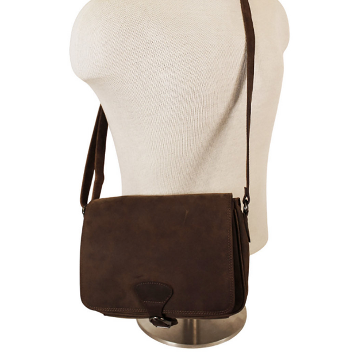 Sac à main bandoulière portefeuille en cuir de bison