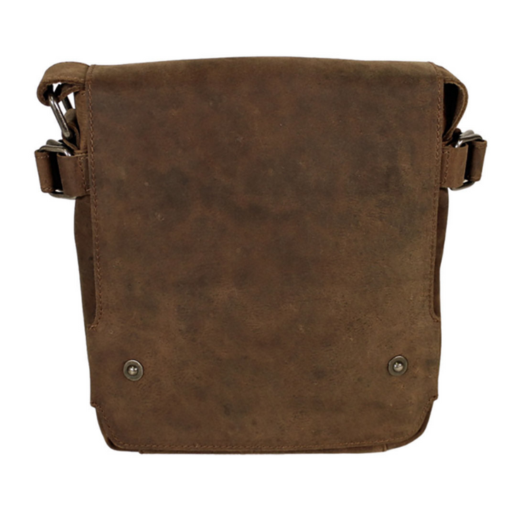 Sac messager compact en cuir de bison