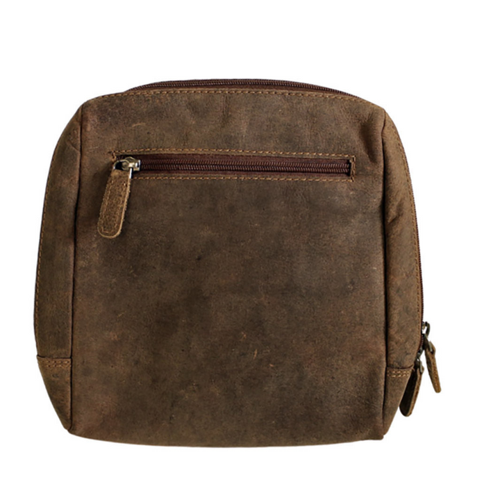 Sac tout-aller en cuir de bison avec pochette sur le devant