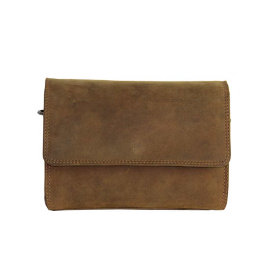 Sac rectangulaire en cuir de bison vu de devant