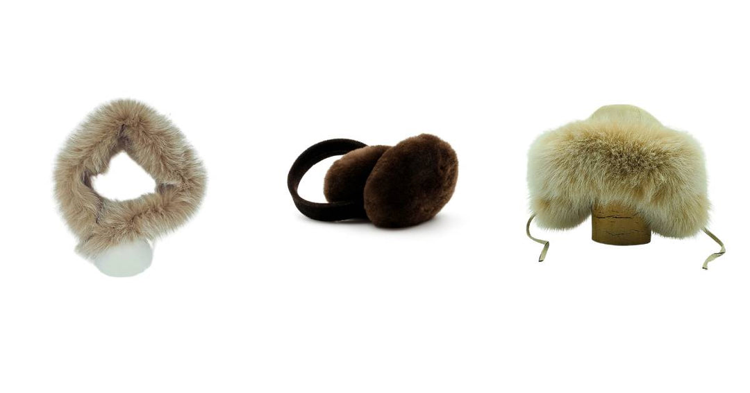 Bandeau, chapeau et cache-oreilles en fourrure