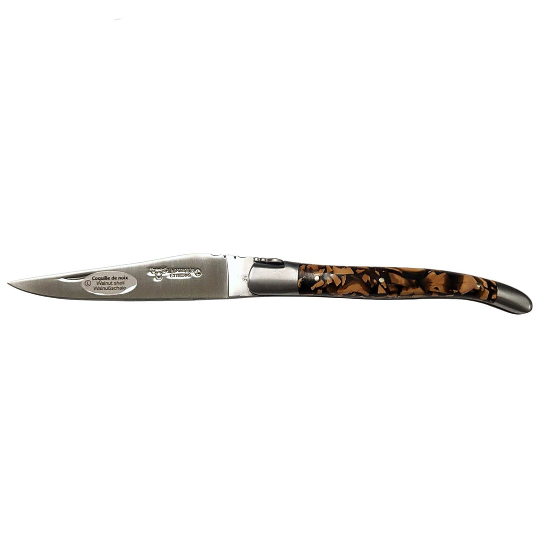 Couteau pliant en coquille de noix par Laguiole en Aubrac ouvert