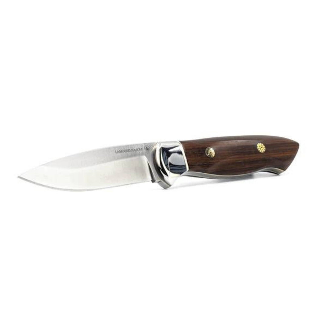Couteau de chasse Lamoureux and Sons Matapedia avec manche en bois d'ébène vu de 3/4