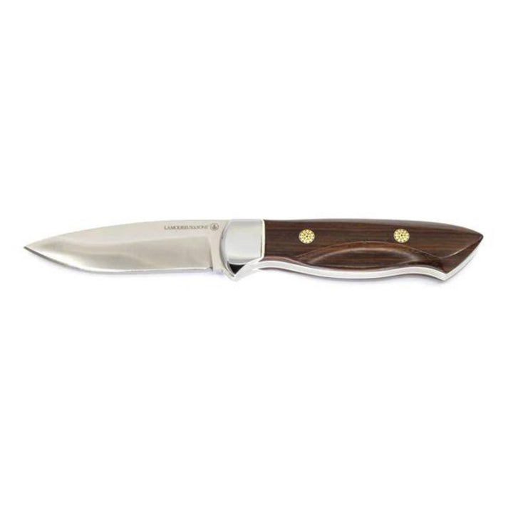 Couteau de chasse par Lamoureux and Sons Matapedia avec manche en bois de cocobolo vu de dessus