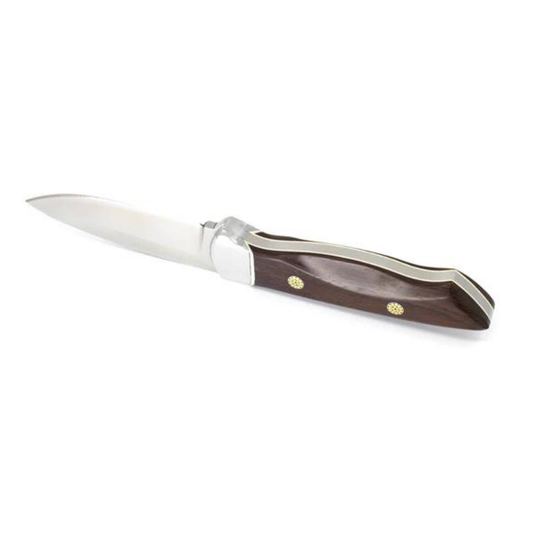 Couteau de chasse par Lamoureux and Sons Matapedia avec manche en bois de cocobolo sur le dos