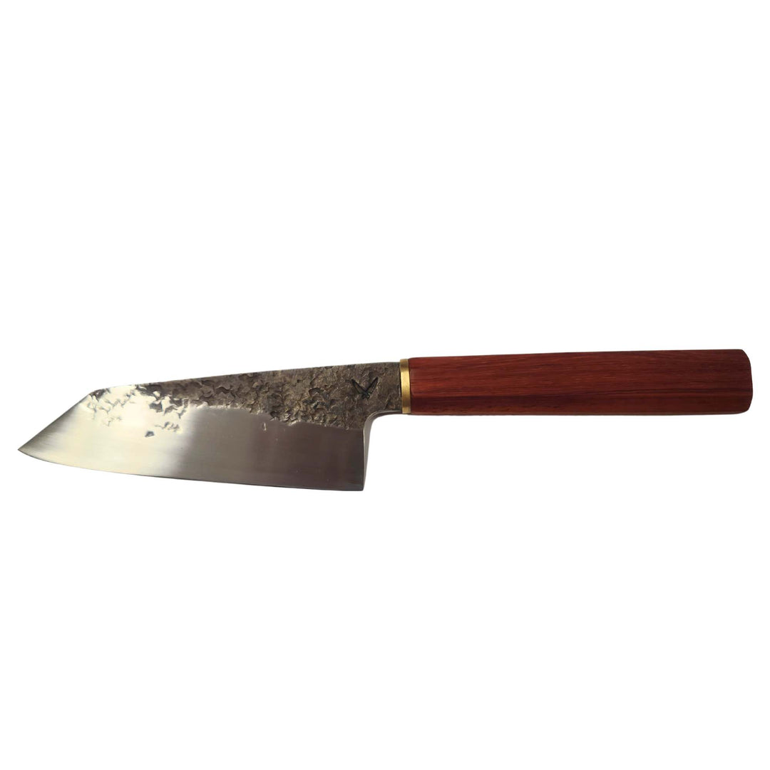 Couteau de chef avec manche en padouk par Lapointe kitchen knives vu de devant