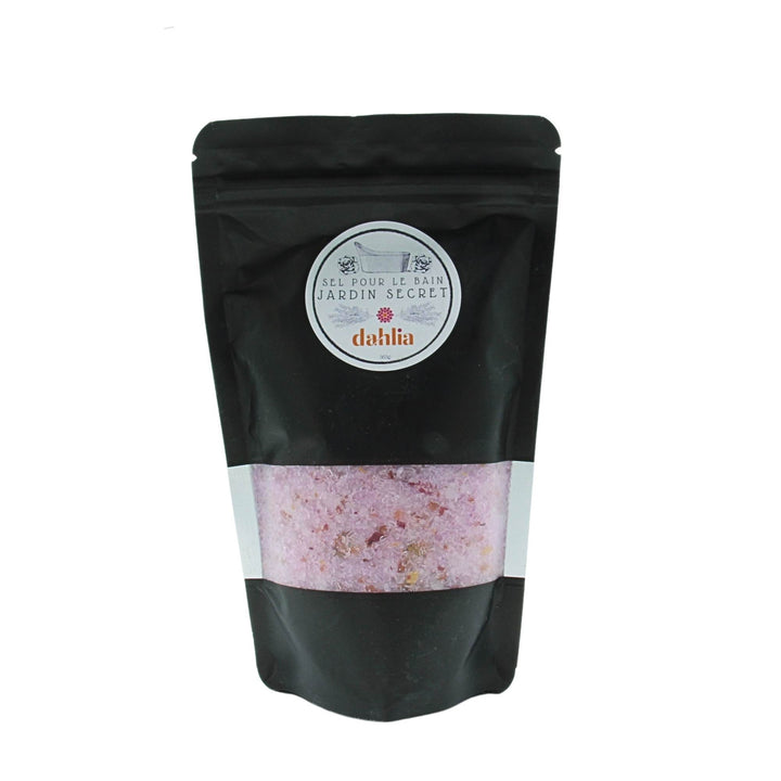 Sachet de sel de bain rose Jardin secret par Dahlia vu de devant
