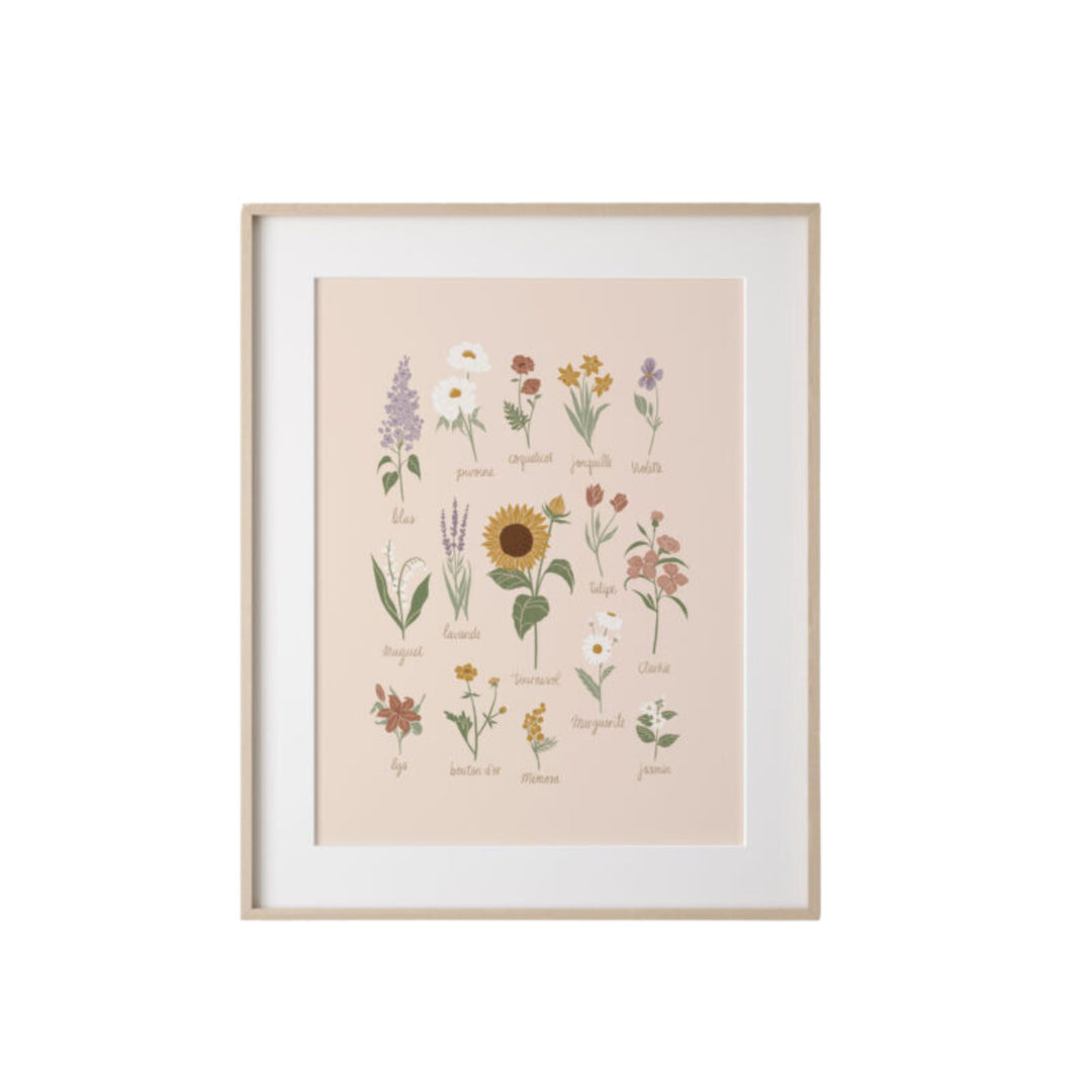 Affiche dans un cadre avec plusieurs fleurs par Mimosa Design