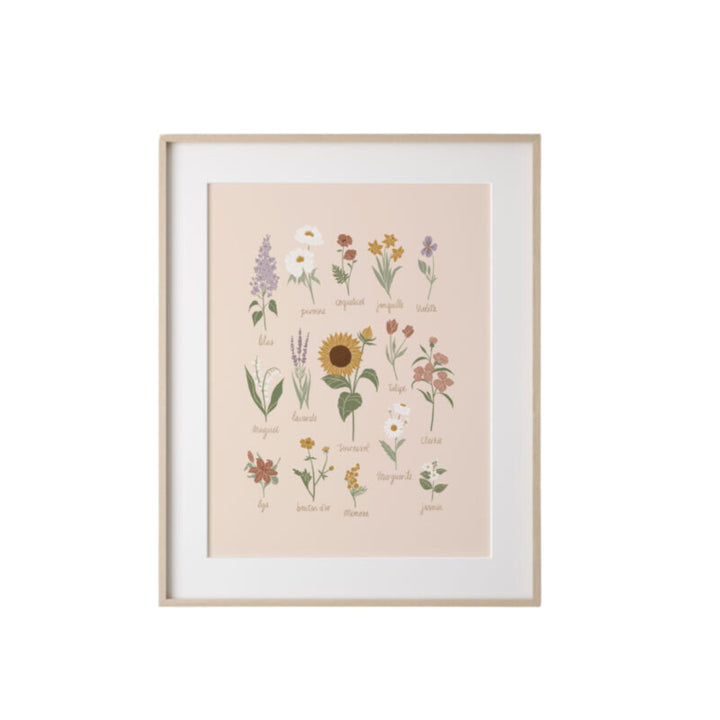 Affiche dans un cadre avec plusieurs fleurs par Mimosa Design
