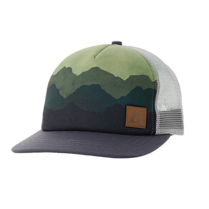 Casquette ambler paysages de montagnes verte et noire