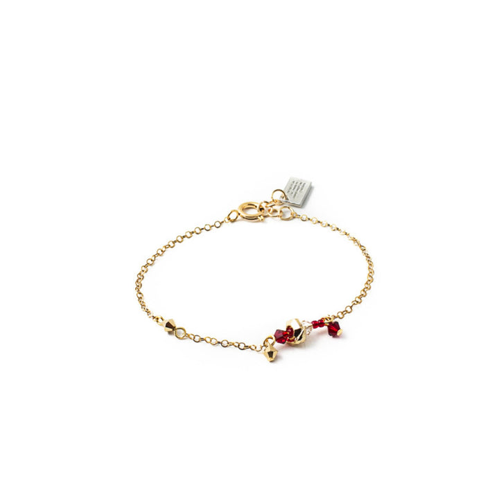 Bracelet Brela par Anne-Marie Chagnon doré avec billes  rouges