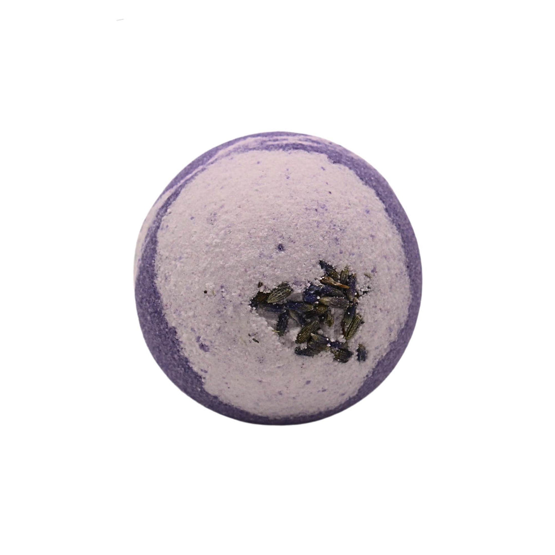 Bombe de bain mauve avec fleurs de lavande par Dahlia