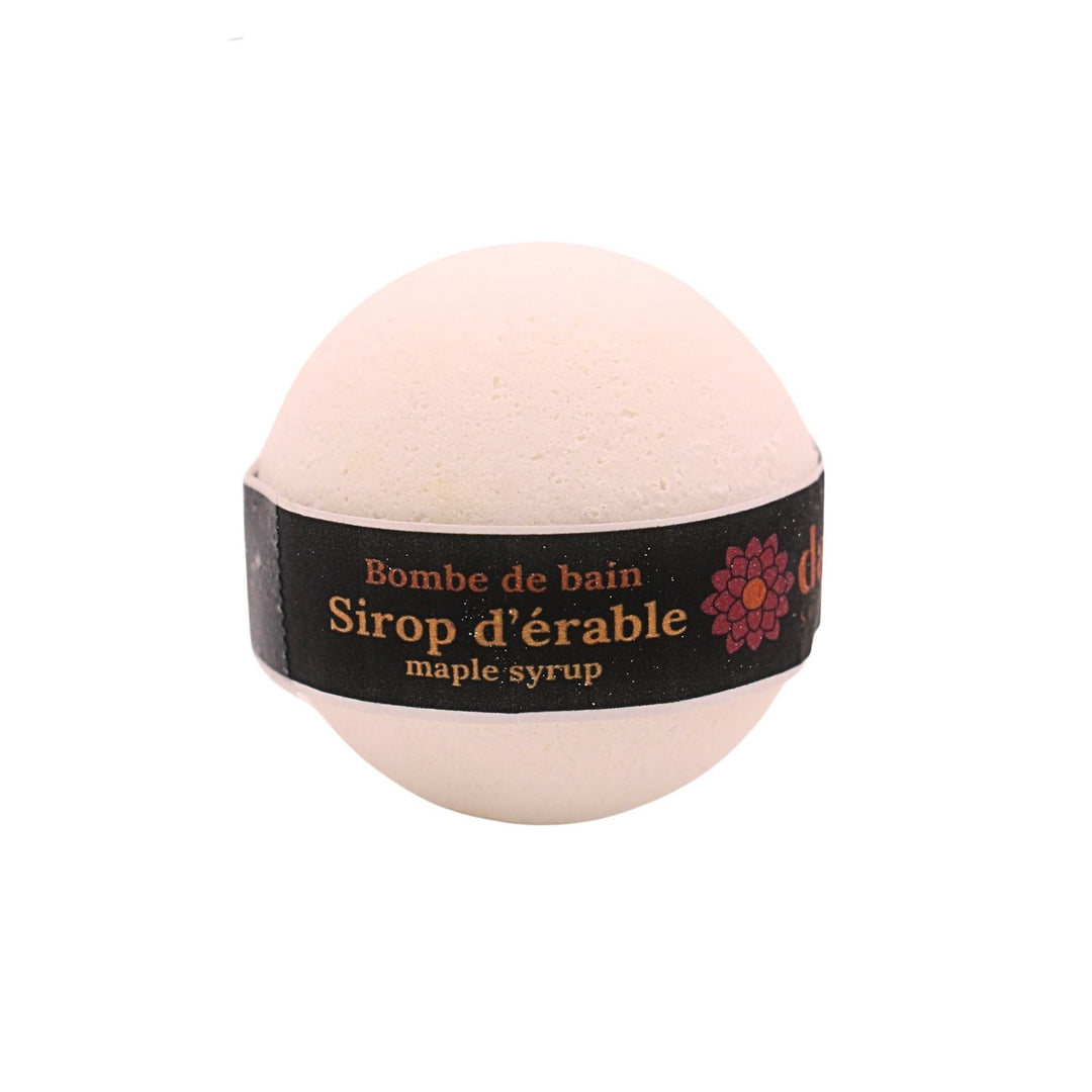 Bombe de bain blanche au sirop d'érable par Dahlia vue de devant