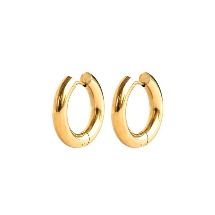Boucles d'oreilles en anneaux hugo par welldunn dorées