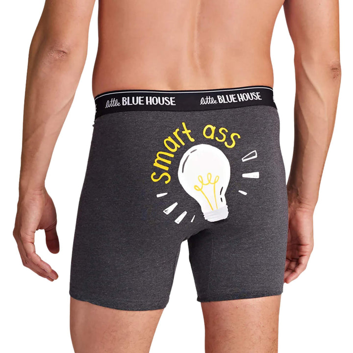 Mannequin portant un Boxer pour homme smart ass gris par Petite maison bleue par Hatley vu de derrière