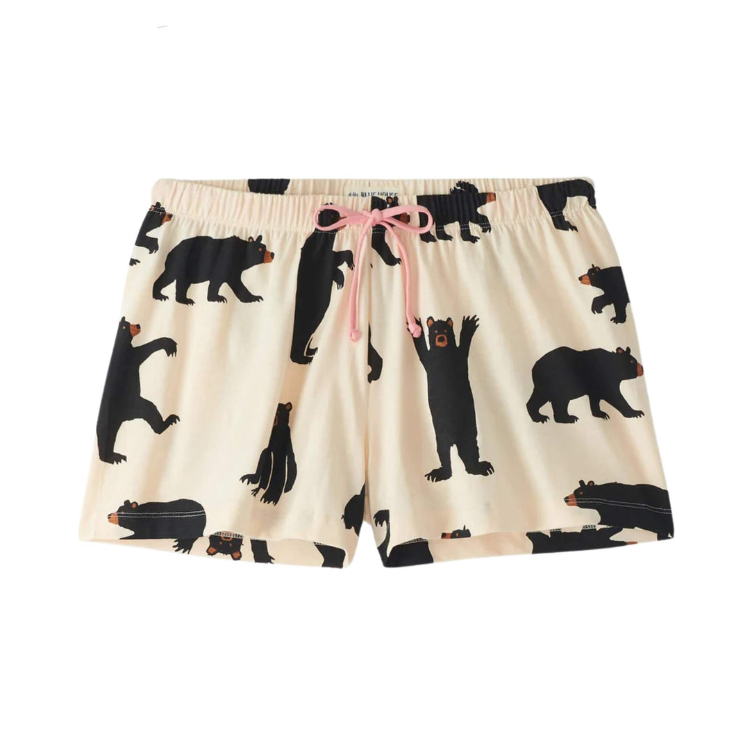 Boxers pour femmes blancs avec motif d'ours noirs
