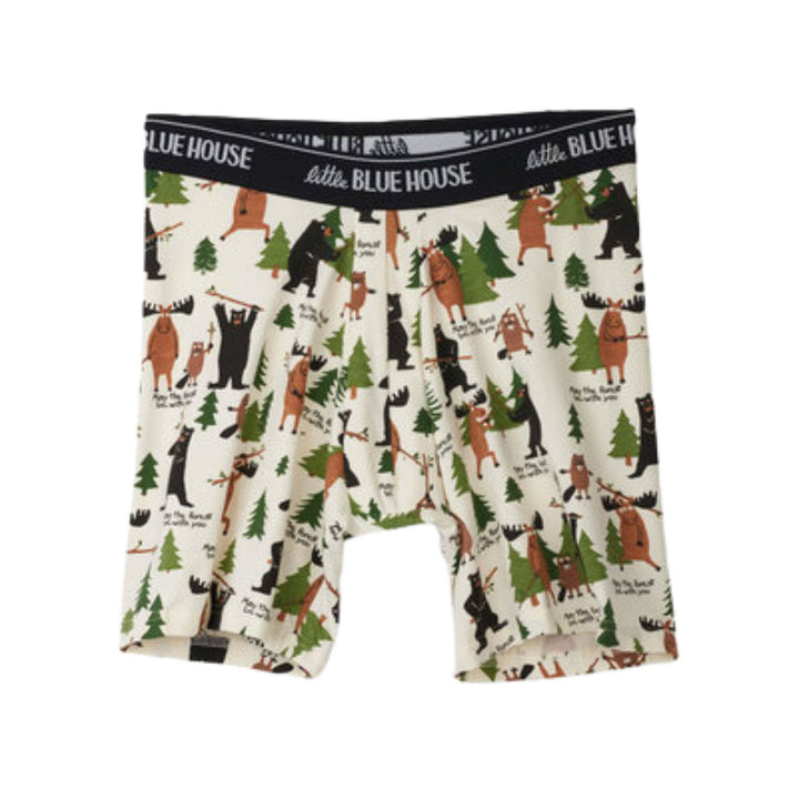 Boxer pour hommes blancs avec motifs d'animaux MAY THE FOREST BE WITH YOU