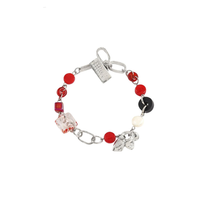 Bracelet argenté et rouge Elnath par Anne-Marie Chagnon