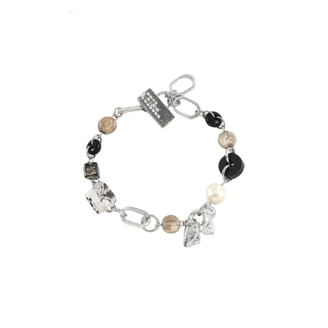 Bracelet argenté et noir Elnath par Anne-Marie Chagnon