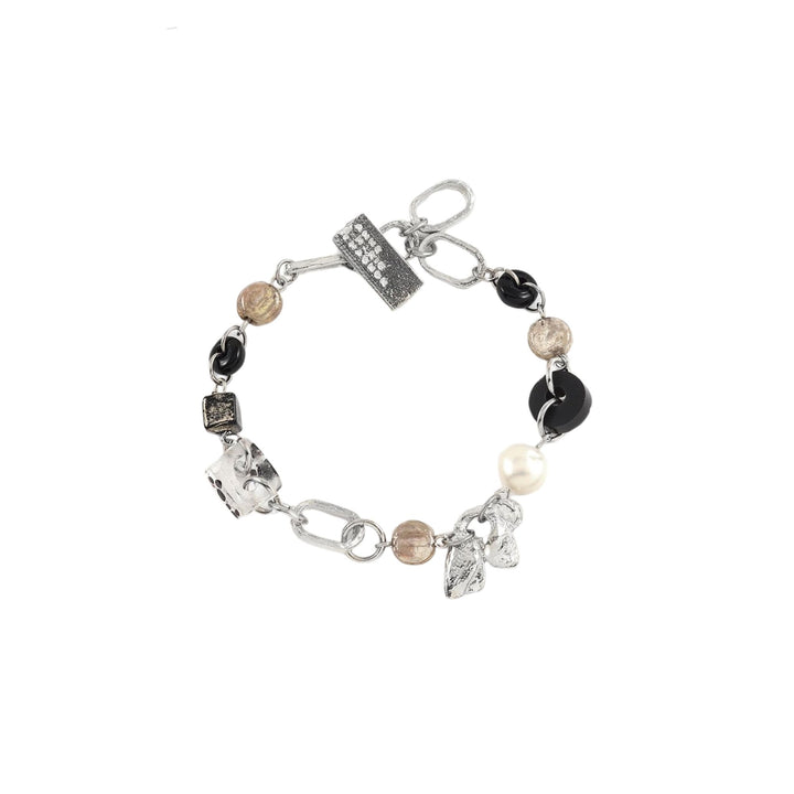 Bracelet argenté et noir Elnath par Anne-Marie Chagnon