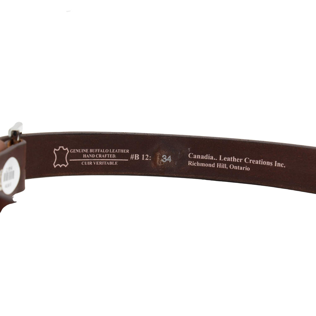 Détails de la Ceinture en cuir brune simple par Canadian Leather