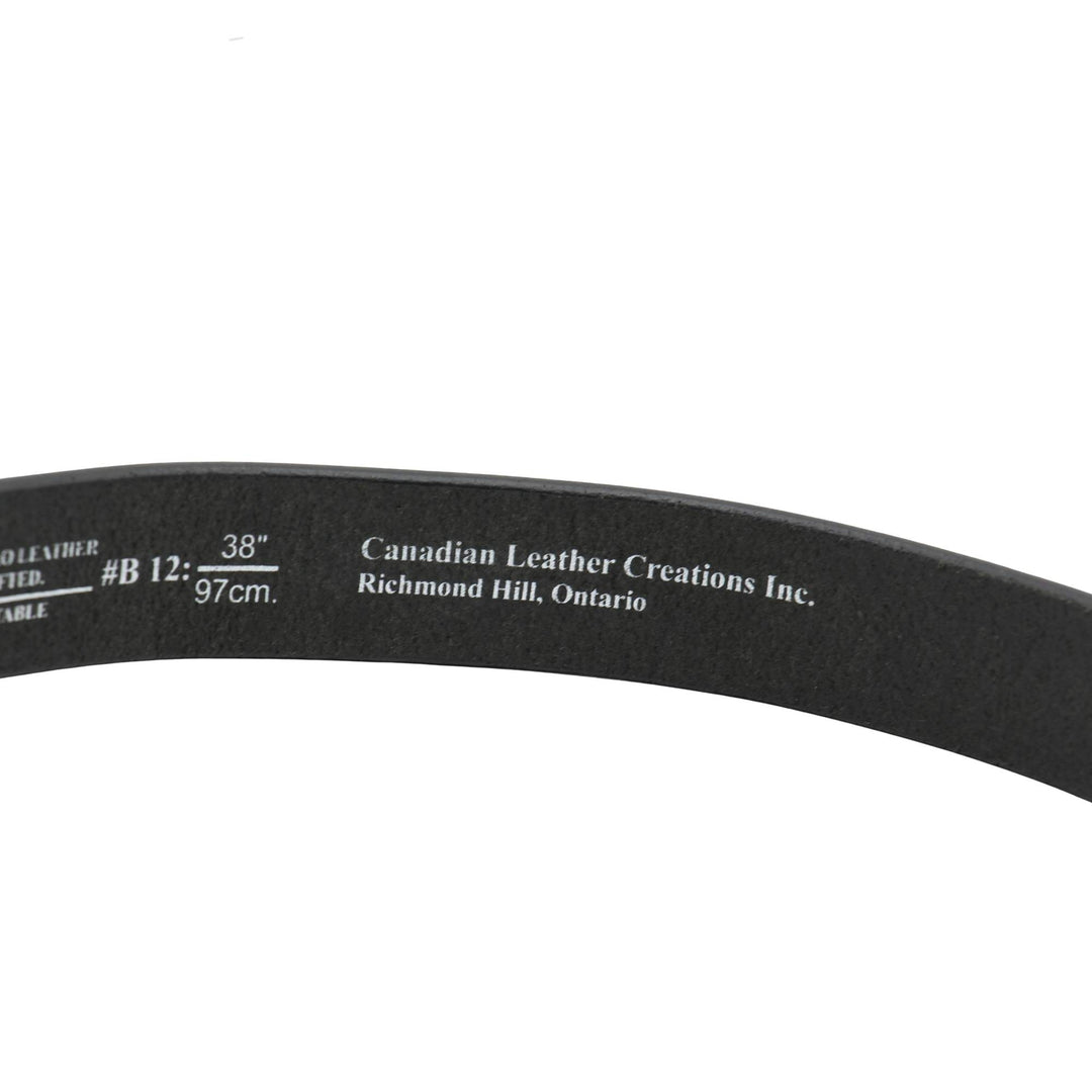 Détails de la Ceinture en cuir noire simple par Canadian Leather