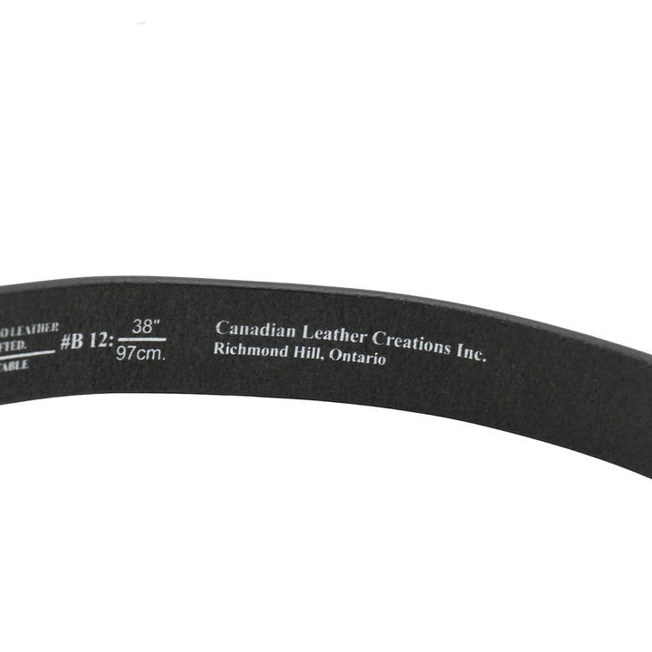 Détails de la Ceinture en cuir noire simple par Canadian Leather