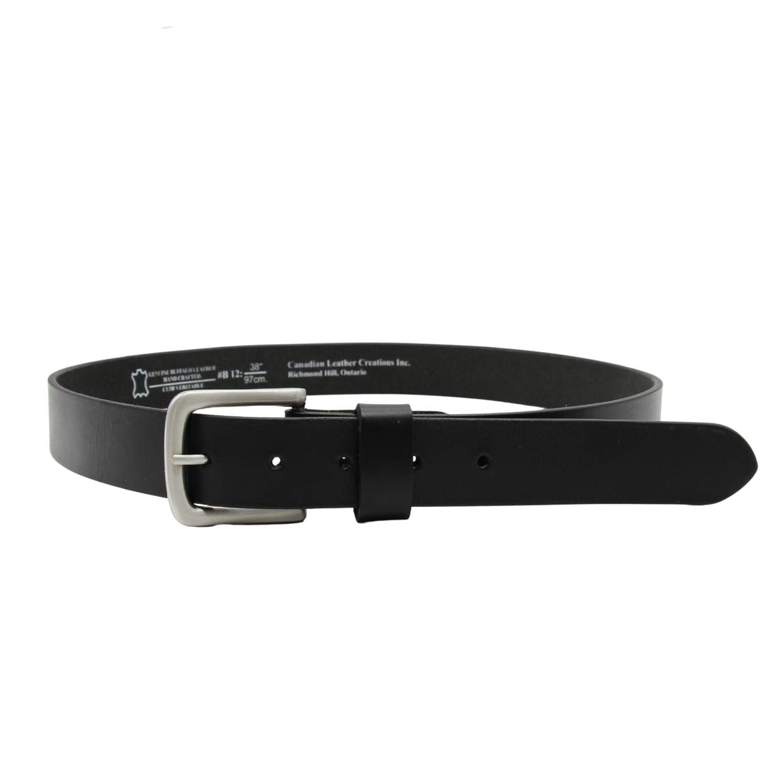 Ceinture en cuir noire simple par Canadian Leather