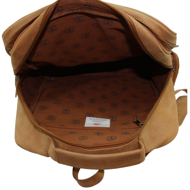 Grand sac à dos en cuir de buffle par Canadian Leather avec le 2e compartiment