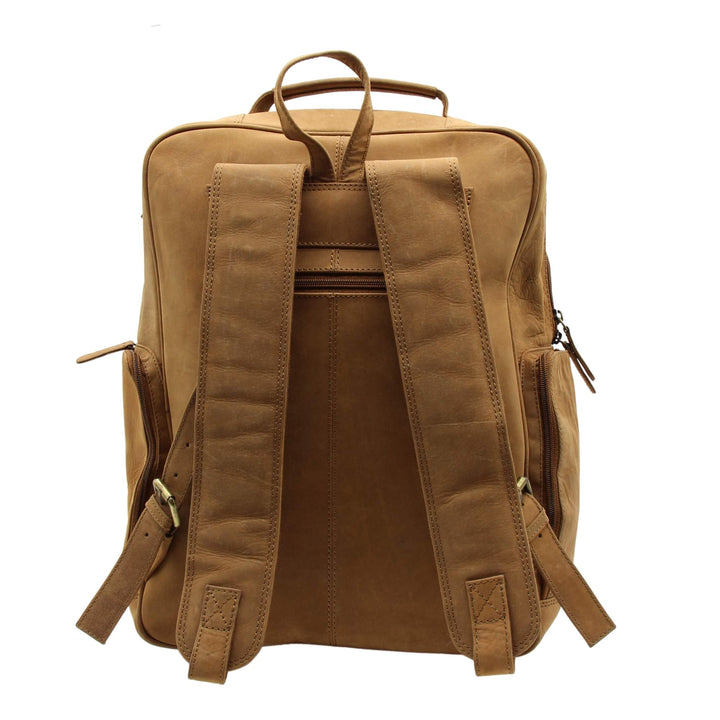 Grand sac à dos en cuir de buffle par Canadian Leather vu de derrière