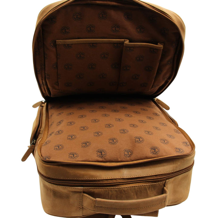 Grand sac à dos en cuir de buffle par Canadian Leather avec le 1e compartiment