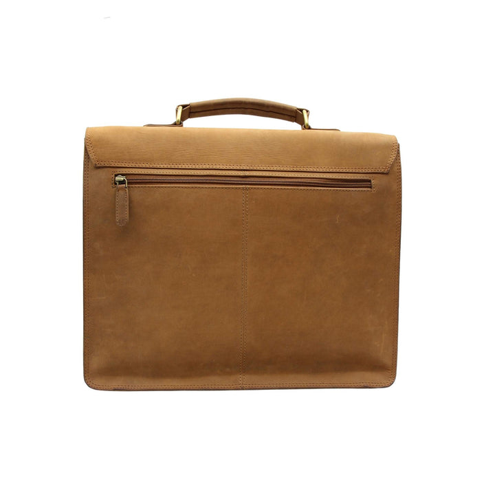 Sac rectangulaire avec pochette à l'arrière en cuir de buffle par Canadian Leather