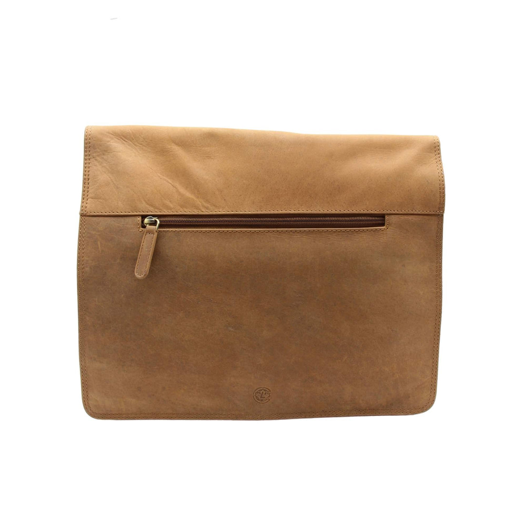 Sac rectangulaire minimaliste avec pochette en cuir de bison par Canadian Leather vu de devant