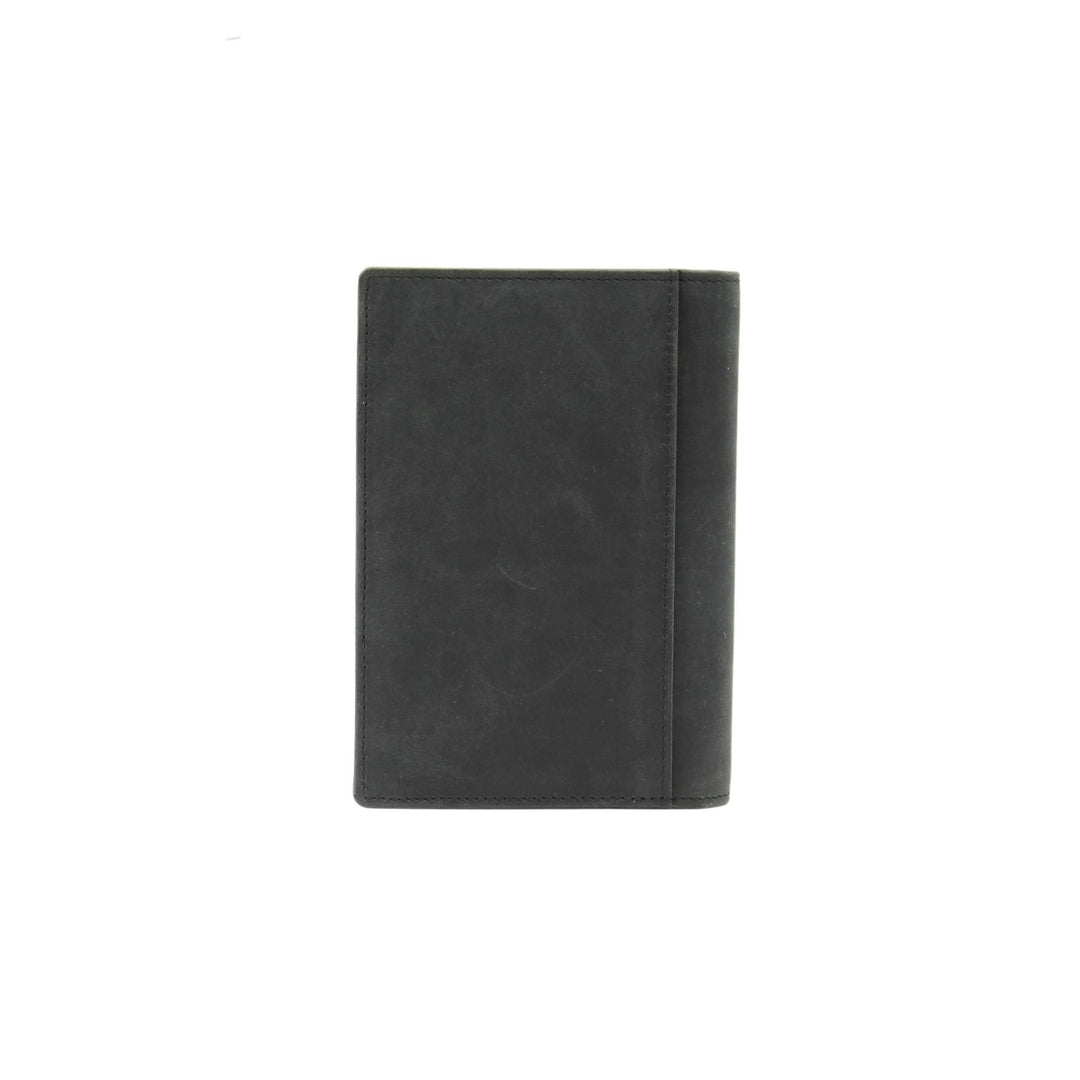 Portefeuille noir simple en cuir de buffle par Canadian Leather vu de derrière