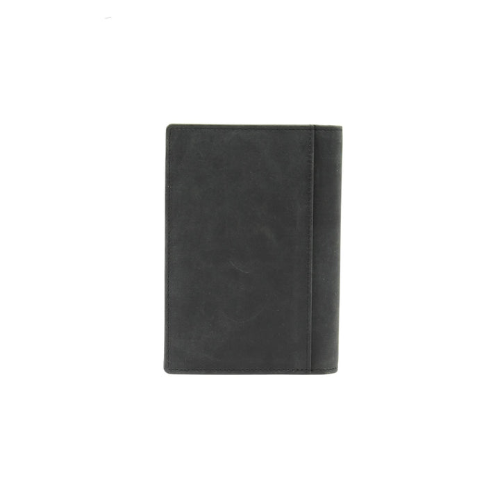 Portefeuille noir simple en cuir de buffle par Canadian Leather vu de derrière