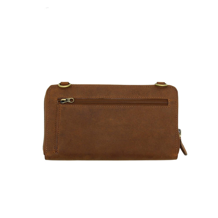 Sac portefeuille horizontal en cuir de buffle par Canadian Leather vu de derrière