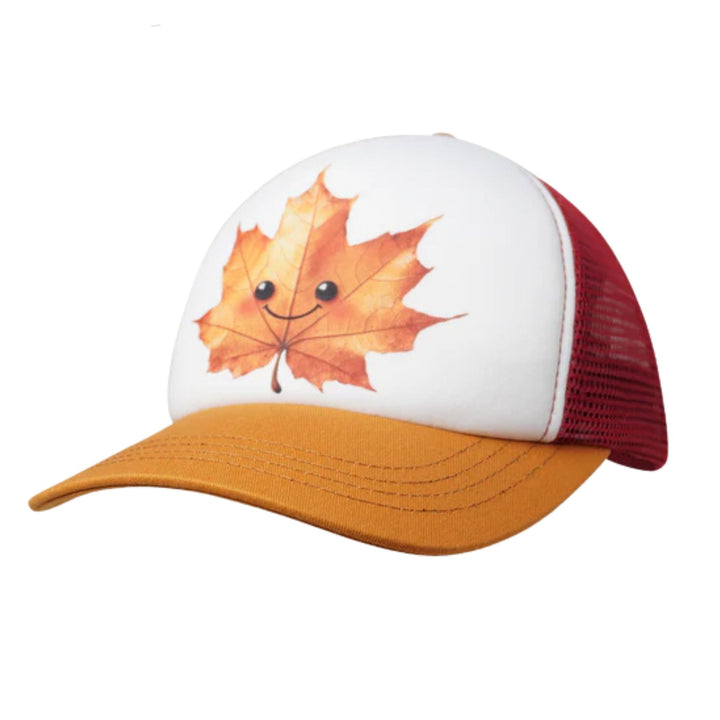 Casquette pour enfant avec une feuille d'érable sur le devant et la palette dorée par Ambler